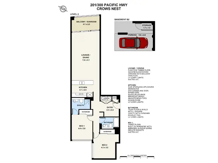 Floorplan of Homely unit listing, 201/300 Pacific Highway, Crows Nest NSW 2065