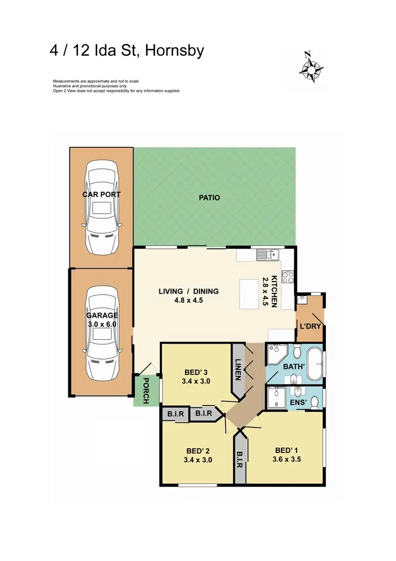 Floorplan of Homely townhouse listing, 4/12 Ida Street, Hornsby NSW 2077