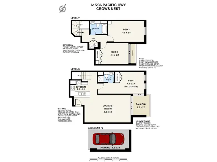 Floorplan of Homely unit listing, 61/236 Pacific Highway, Crows Nest NSW 2065