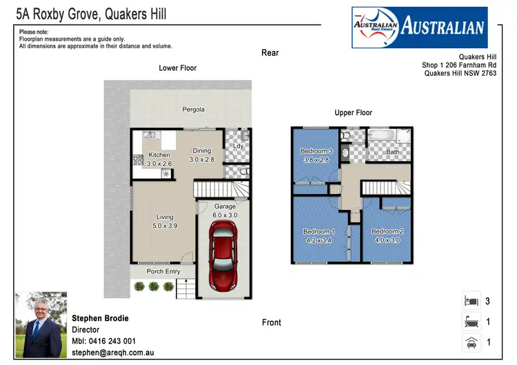 Floorplan of Homely semi-detached listing, 5a Roxby Grove, Quakers Hill NSW 2763