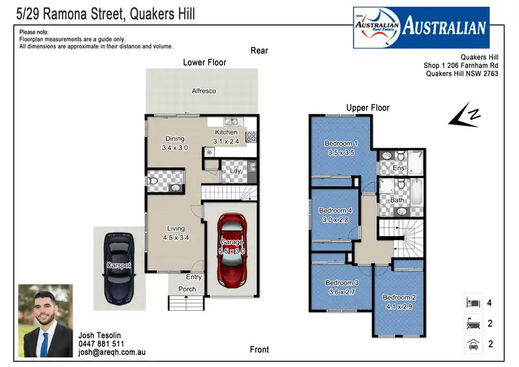 Floorplan of Homely townhouse listing, 5/29 Ramona Street, Quakers Hill NSW 2763