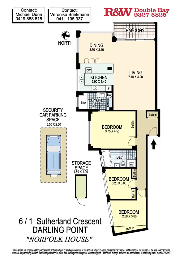 Floorplan of Homely apartment listing, 6/1 Sutherland Crescent, Darling Point NSW 2027