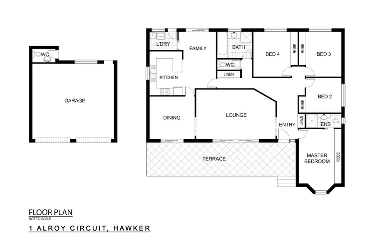 Floorplan of Homely house listing, 1 Alroy Circuit, Hawker ACT 2614