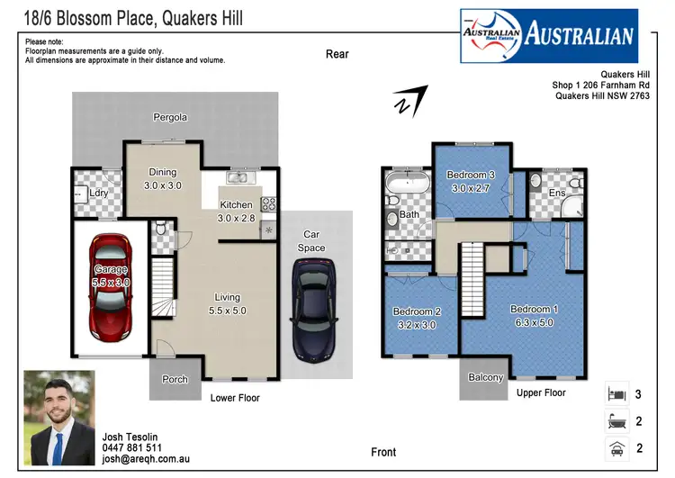 Floorplan of Homely townhouse listing, 18/6 Blossom Place, Quakers Hill NSW 2763