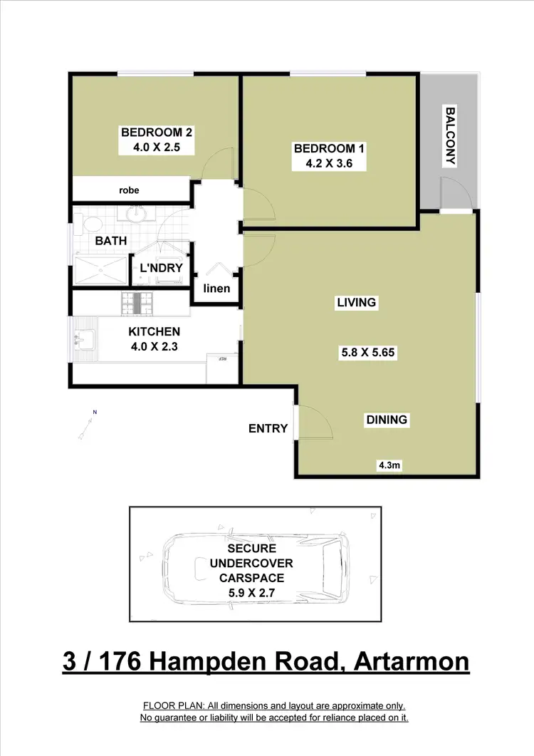 Floorplan of Homely unit listing, 3/176 Hampden Road, Artarmon NSW 2064