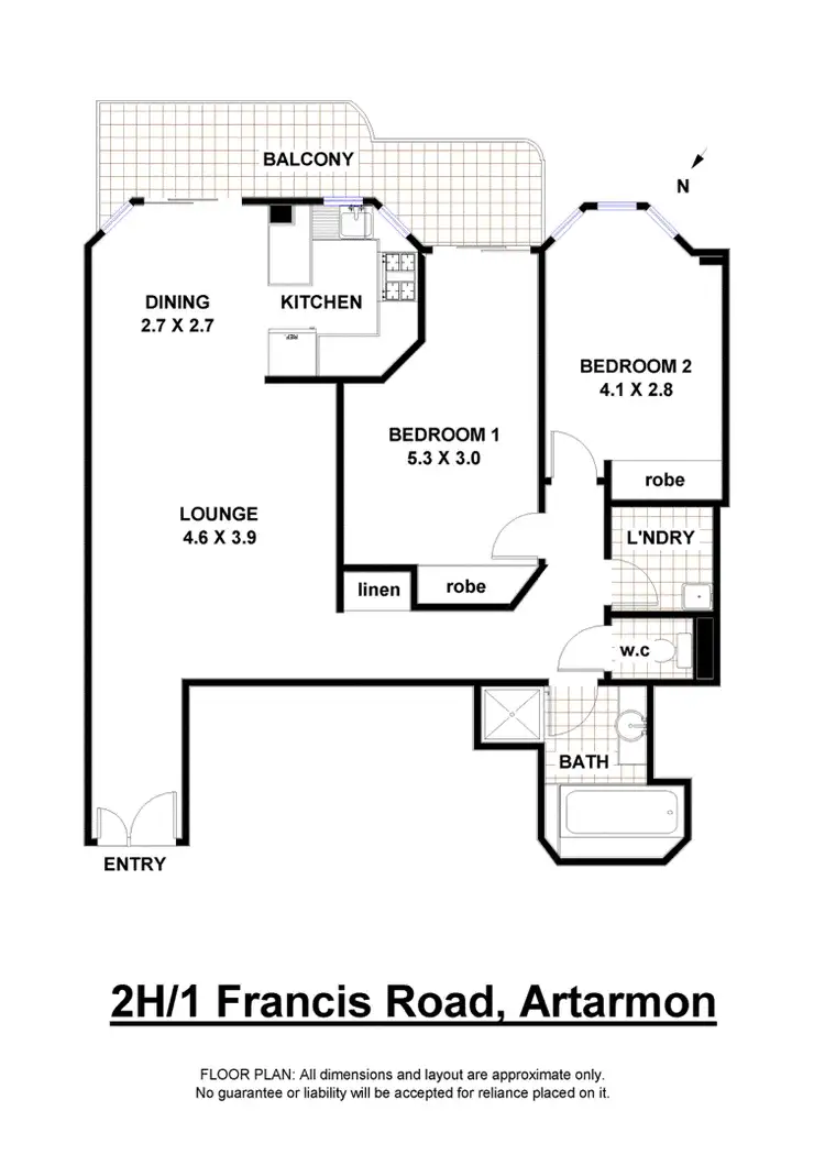 Floorplan of Homely unit listing, 2H/1 Francis Road, Artarmon NSW 2064
