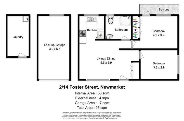 Floorplan of Homely unit listing, 2/14 Foster Street, Newmarket QLD 4051