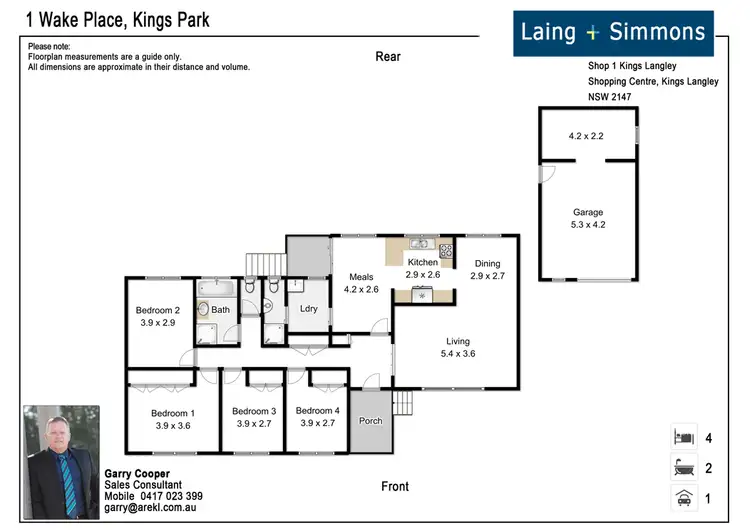 Floorplan of Homely house listing, 1 Wake Pl, Kings Park NSW 2148