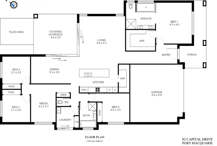 Floorplan of Homely house listing, 82 Capital Drive, Port Macquarie NSW 2444