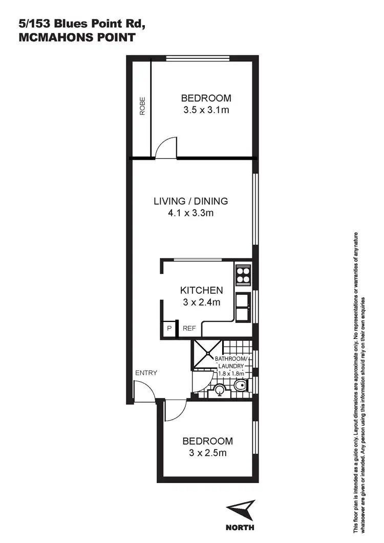 Floorplan of Homely unit listing, 5/153 Blues Point Road, Mcmahons Point NSW 2060