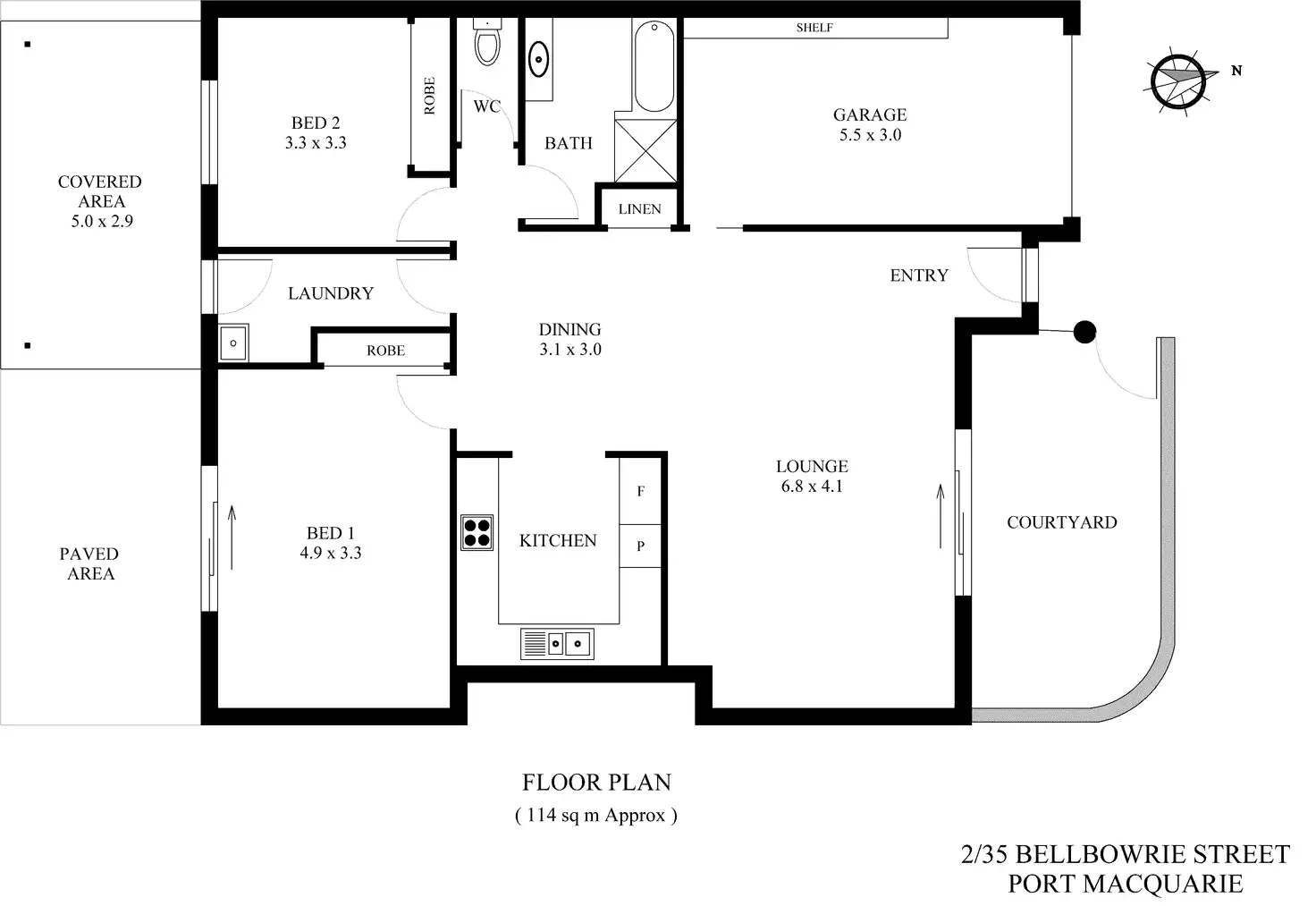Floorplan of Homely villa listing, 2/35 Bellbowrie Street, Port Macquarie NSW 2444