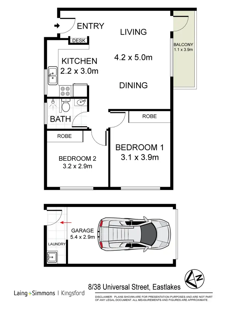 Floorplan of Homely unit listing, 8/38 Universal Street, Eastlakes NSW 2018