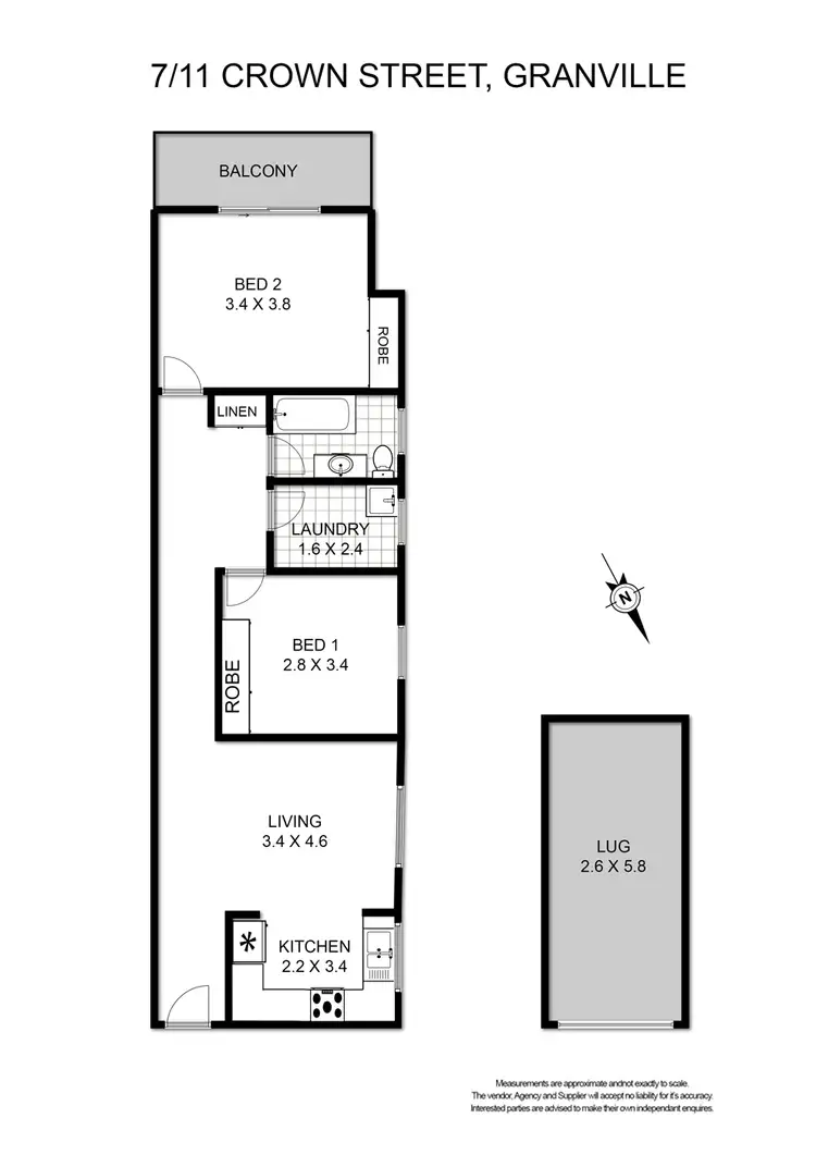 Floorplan of Homely unit listing, 7/11-13 Crown Street, Granville NSW 2142