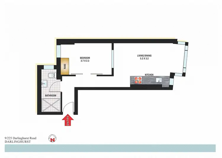 Floorplan of Homely apartment listing, 9/225 Darlinghurst, Darlinghurst NSW 2010