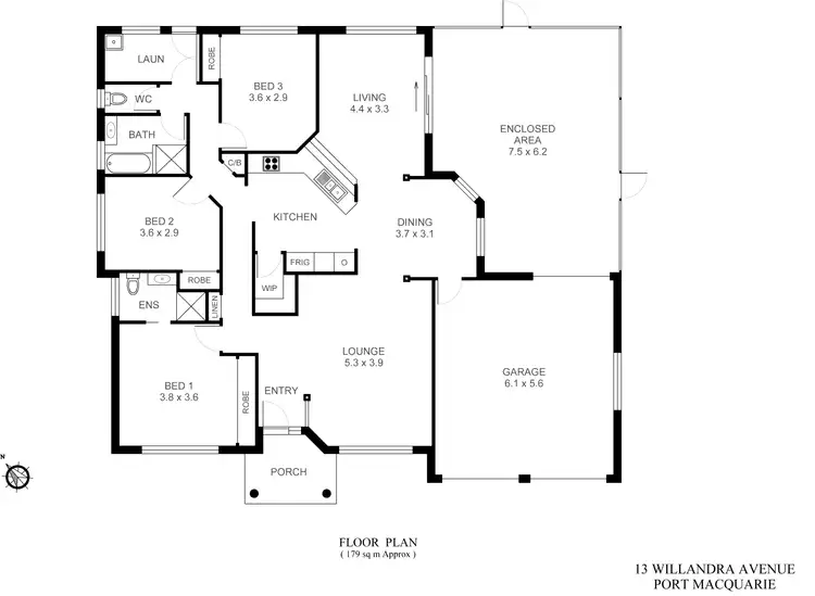 Floorplan of Homely house listing, 13 Willandra Avenue, Port Macquarie NSW 2444