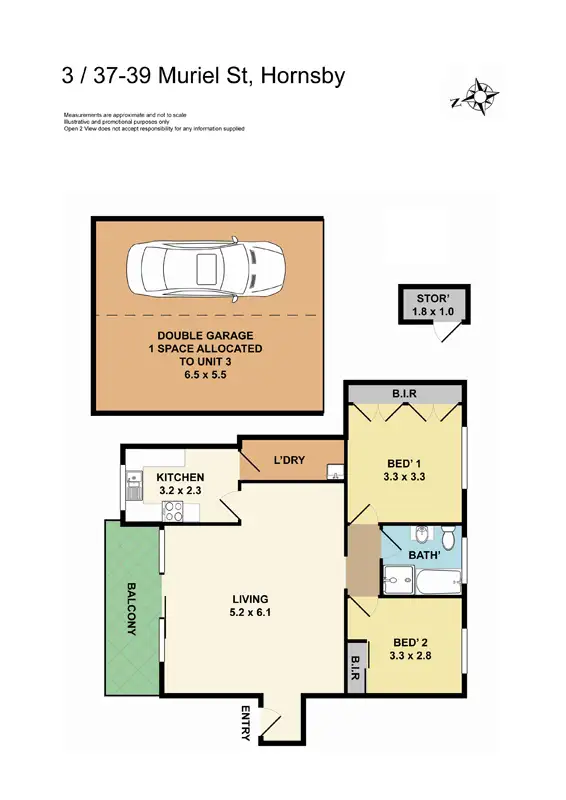 Floorplan of Homely apartment listing, 3/37-39 Muriel Street, Hornsby NSW 2077