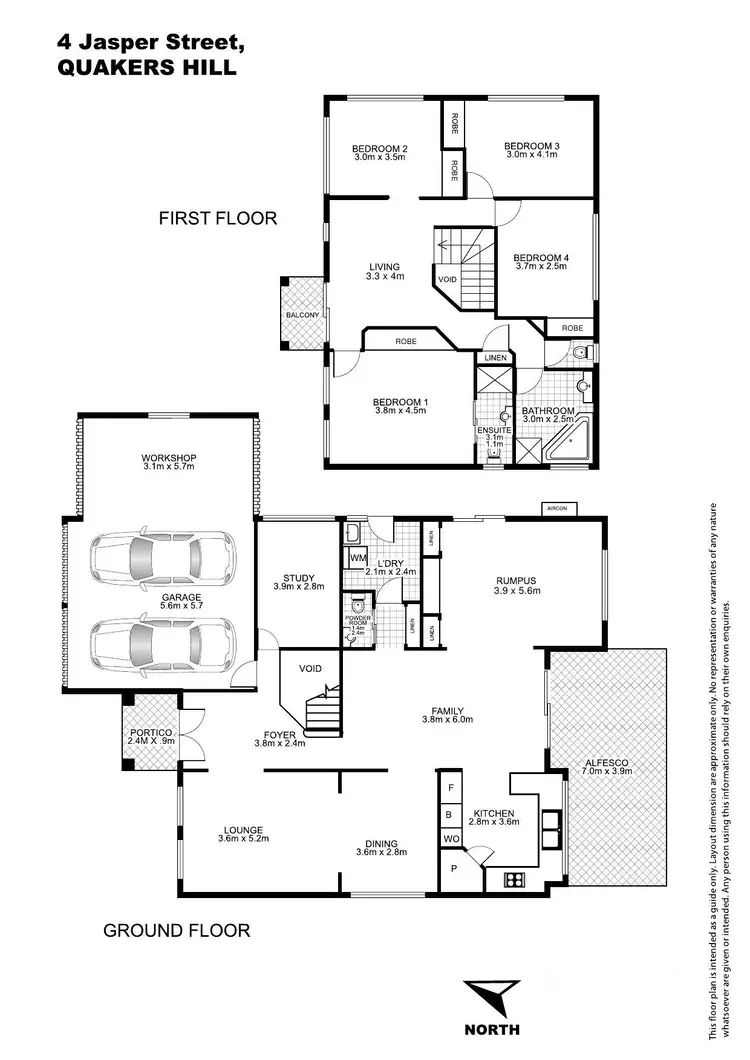 Floorplan of Homely house listing, 4 Jasper Street, Quakers Hill NSW 2763