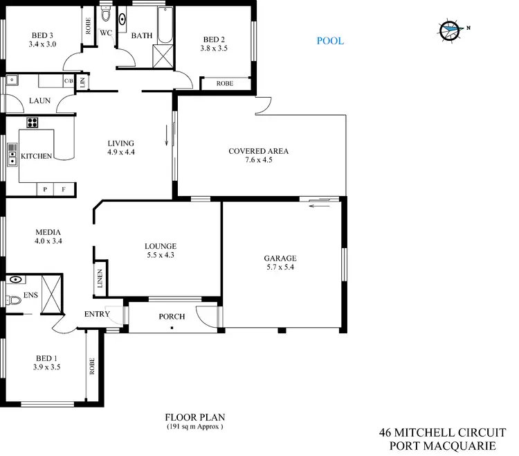 Floorplan of Homely house listing, 46 Mitchell Circuit, Port Macquarie NSW 2444