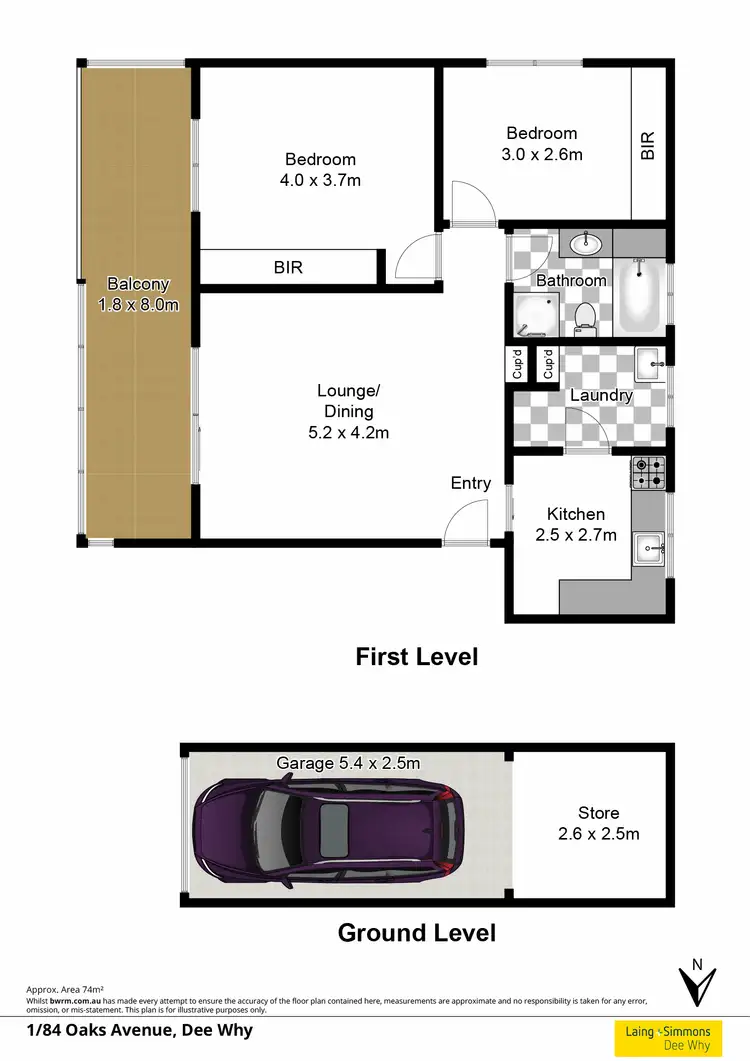 Floorplan of Homely unit listing, 1/84 Oaks Avenue, Dee Why NSW 2099