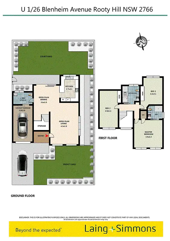 Floorplan of Homely townhouse listing, 1/26 Blenhiem Ave, Rooty Hill NSW 2766