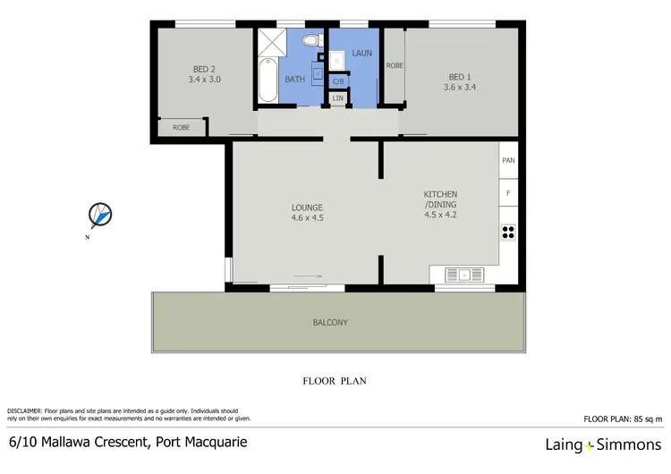 Floorplan of Homely unit listing, 6/10 Mallawa Crescent, Port Macquarie NSW 2444