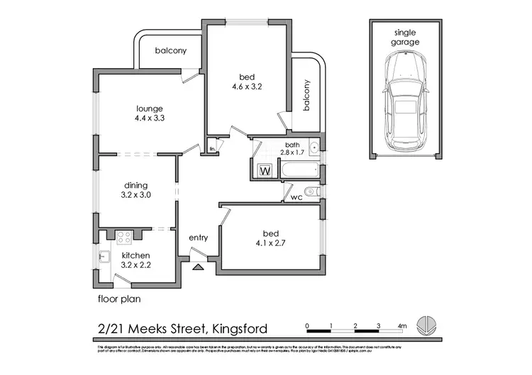 Floorplan of Homely unit listing, 2/21 Meeks Street, Kingsford NSW 2032
