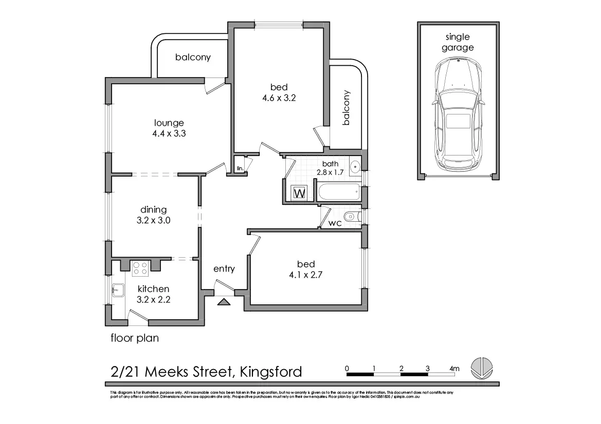 Floorplan of Homely unit listing, 2/21 Meeks Street, Kingsford NSW 2032