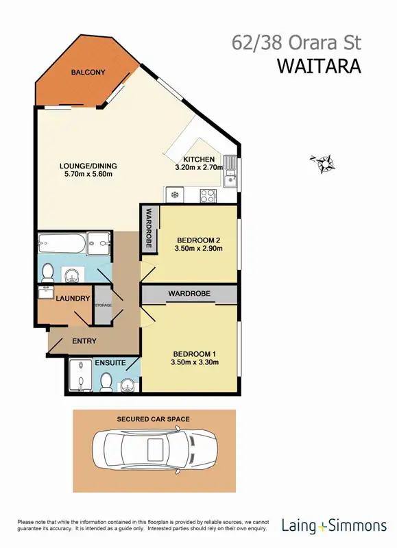 Floorplan of Homely apartment listing, 62/38 Orara Street, Waitara NSW 2077