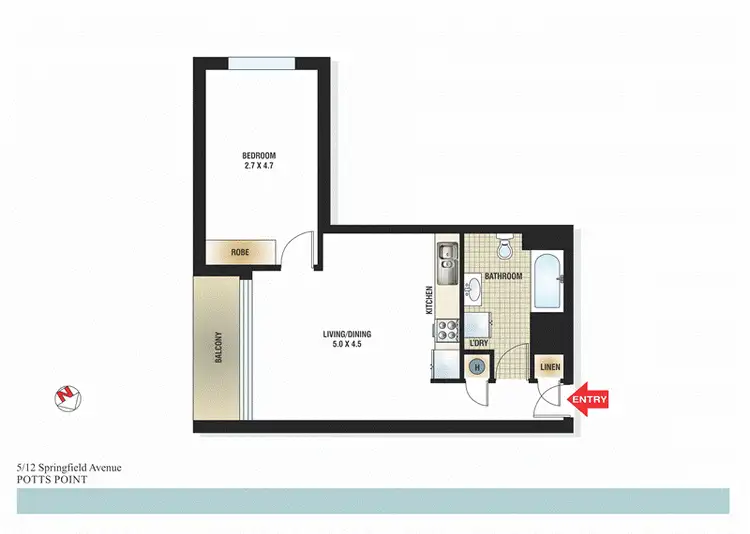 Floorplan of Homely apartment listing, 5/12 Springfield Avenue, Potts Point NSW 2011