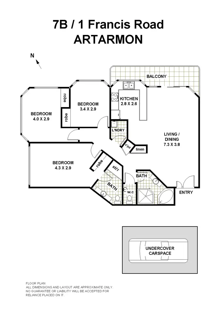 Floorplan of Homely unit listing, 7B/1 Francis Road, Artarmon NSW 2064