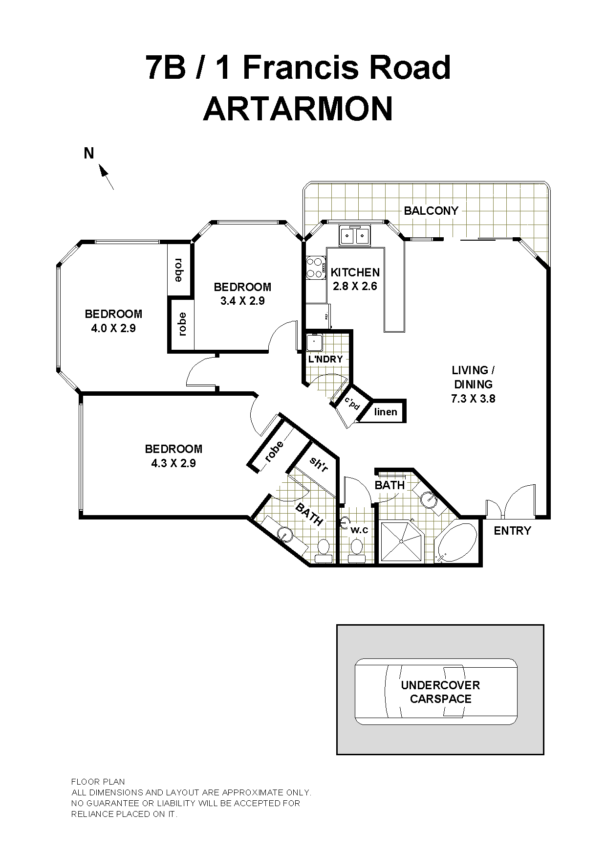 Floorplan of Homely unit listing, 7B/1 Francis Road, Artarmon NSW 2064