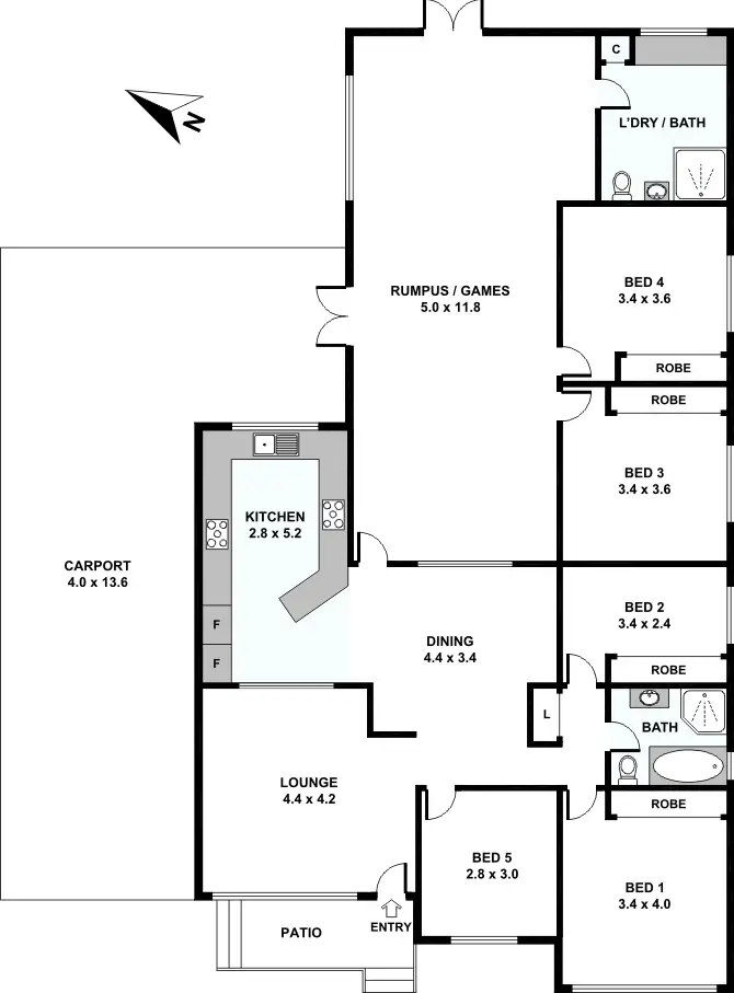 Floorplan of Homely house listing, 188 Flushcombe Road, Blacktown NSW 2148
