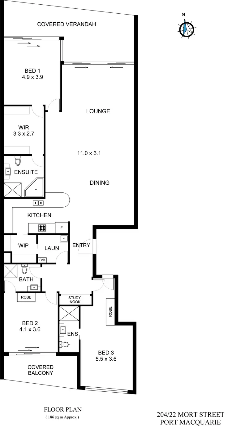 Floorplan of Homely unit listing, 204/20-22 Mort Street, Port Macquarie NSW 2444