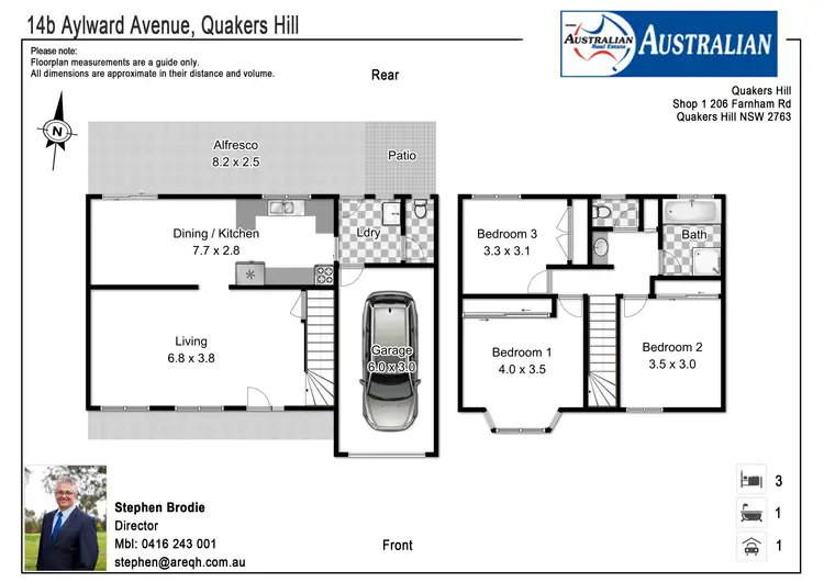 Floorplan of Homely semi-detached listing, 14b Aylward Avenue, Quakers Hill NSW 2763