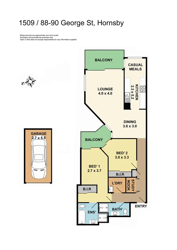 Floorplan of Homely unit listing, 1509/88-90 George Street, Hornsby NSW 2077