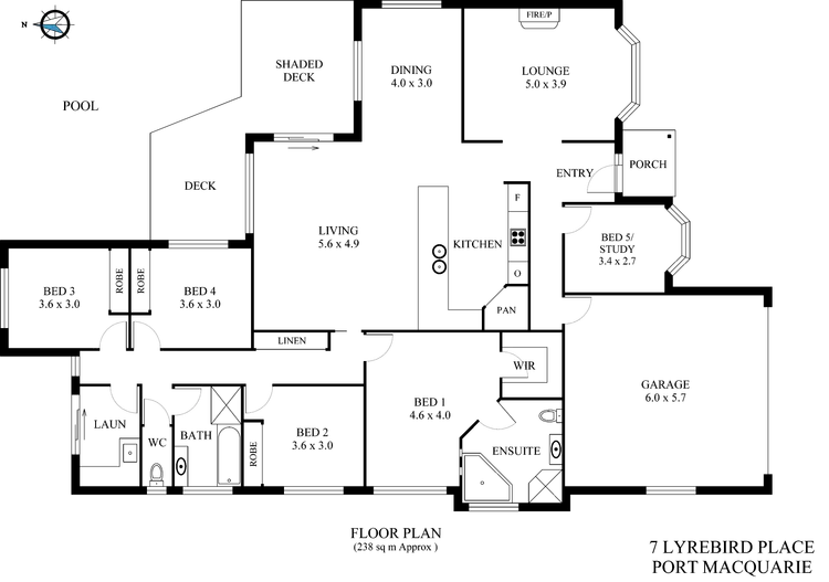 Floorplan of Homely house listing, 7 Lyrebird Place, Port Macquarie NSW 2444