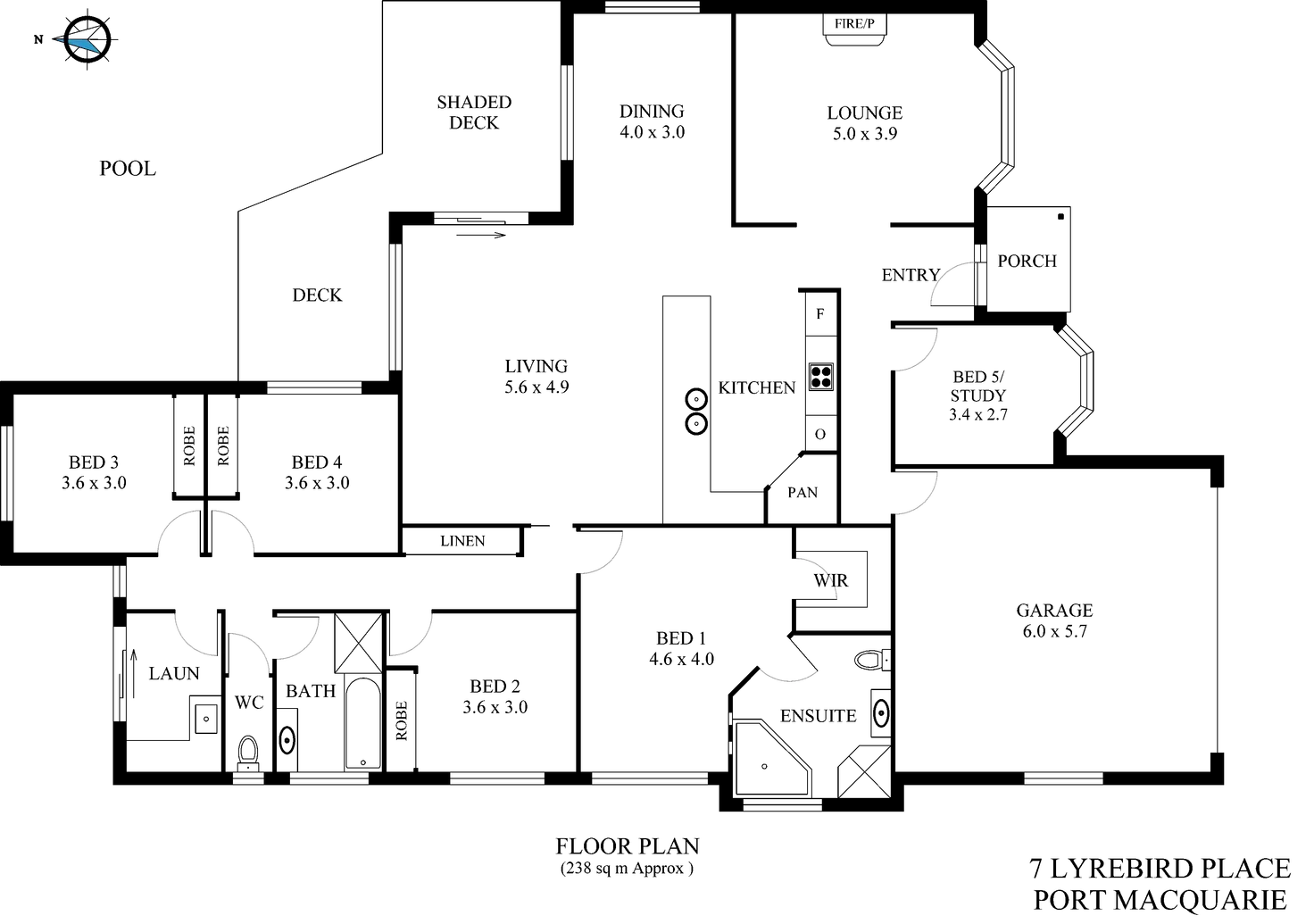 Floorplan of Homely house listing, 7 Lyrebird Place, Port Macquarie NSW 2444