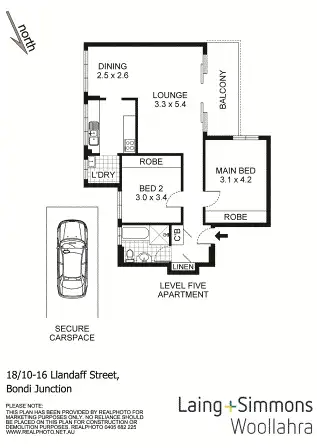 Floorplan of Homely apartment listing, 18/10-16 Llandaff Street, Bondi Junction NSW 2022