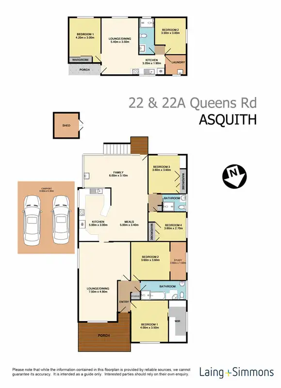 Floorplan of Homely house listing, 22 & 22a Queens Road, Asquith NSW 2077