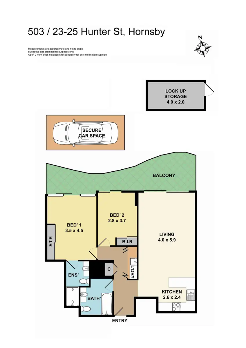 Floorplan of Homely unit listing, 503/23-25 Hunter Street, Hornsby NSW 2077