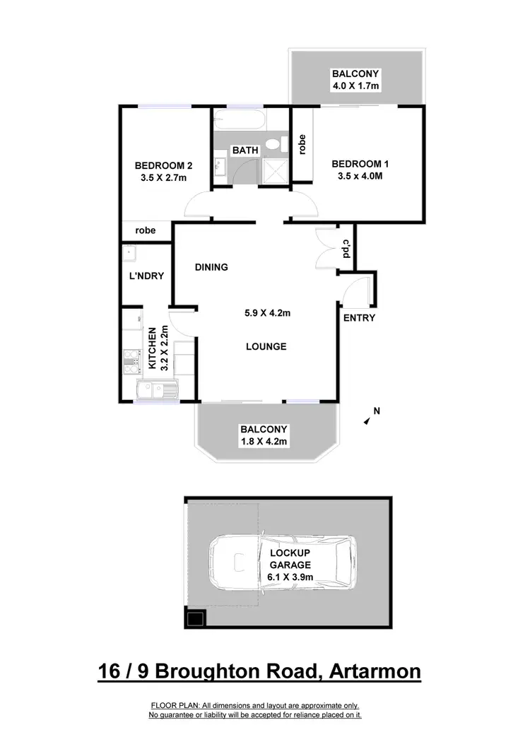 Floorplan of Homely unit listing, 16/9 Broughton Road, Artarmon NSW 2064
