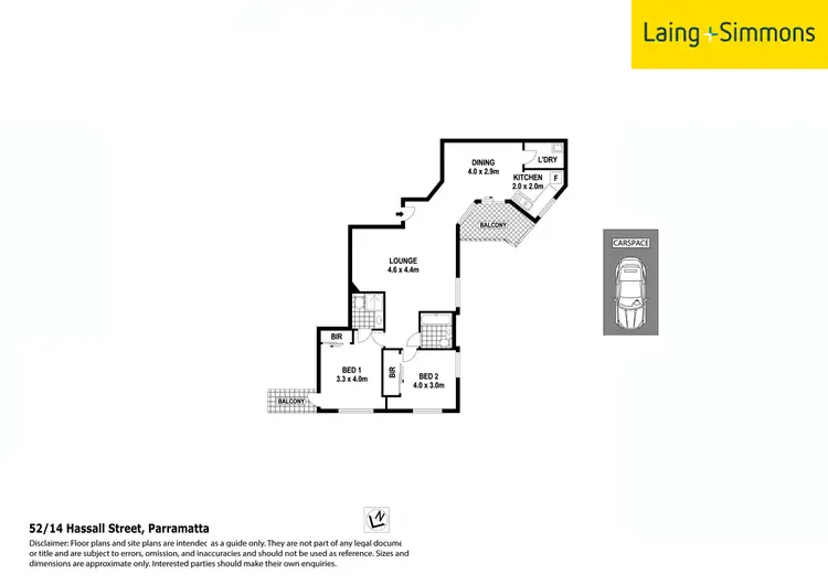 Floorplan of Homely unit listing, 14 Hassall St, Parramatta NSW 2150