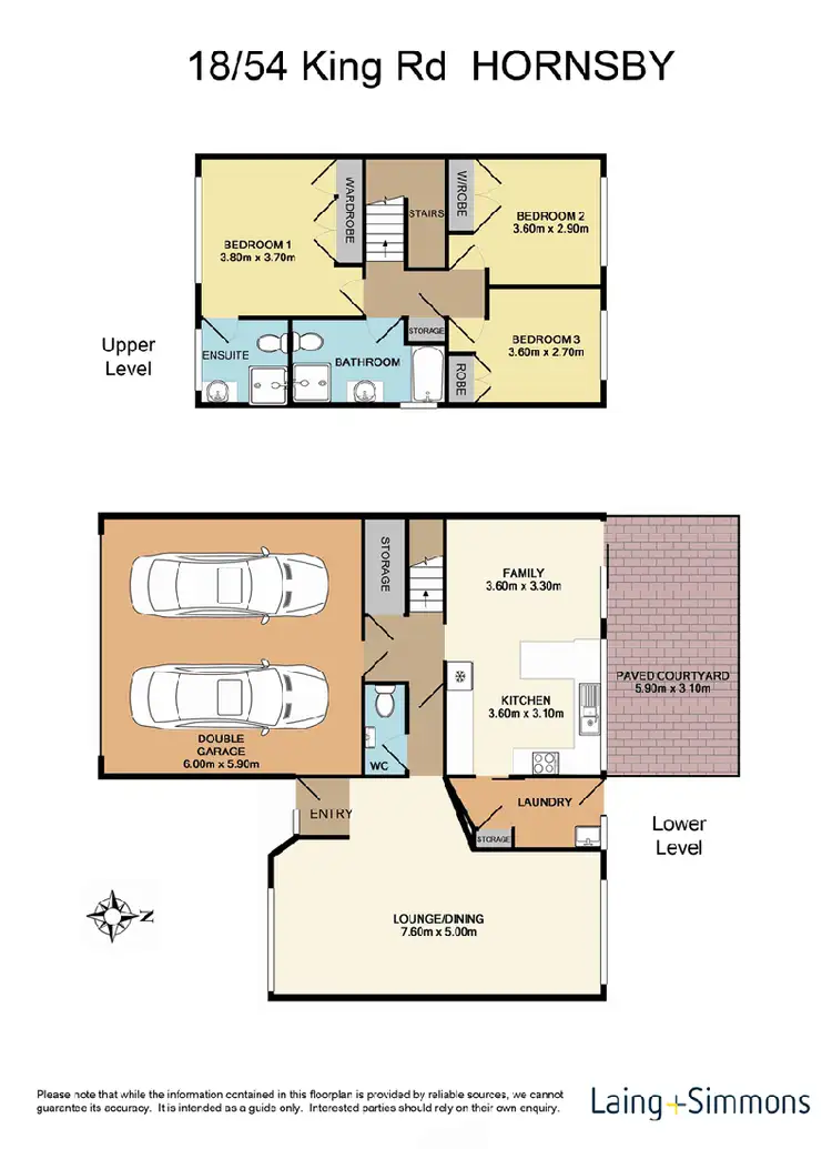 Floorplan of Homely townhouse listing, 18/54 King Road, Hornsby NSW 2077