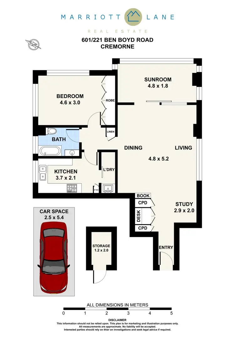 Floorplan of Homely unit listing, 601/221-227 Ben Boyd Road, Cremorne NSW 2090
