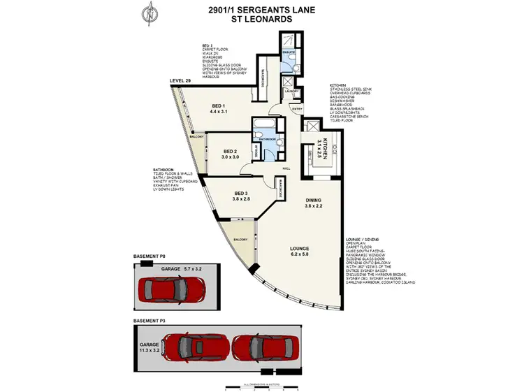 Floorplan of Homely unit listing, 2901/1 Sergeants Lane, St Leonards NSW 2065