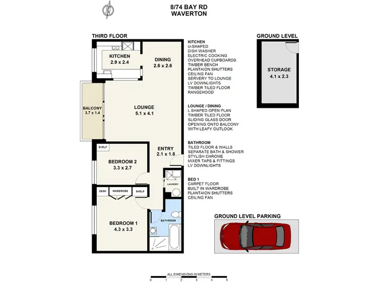 Floorplan of Homely unit listing, 8/74 Bay Road, Waverton NSW 2060