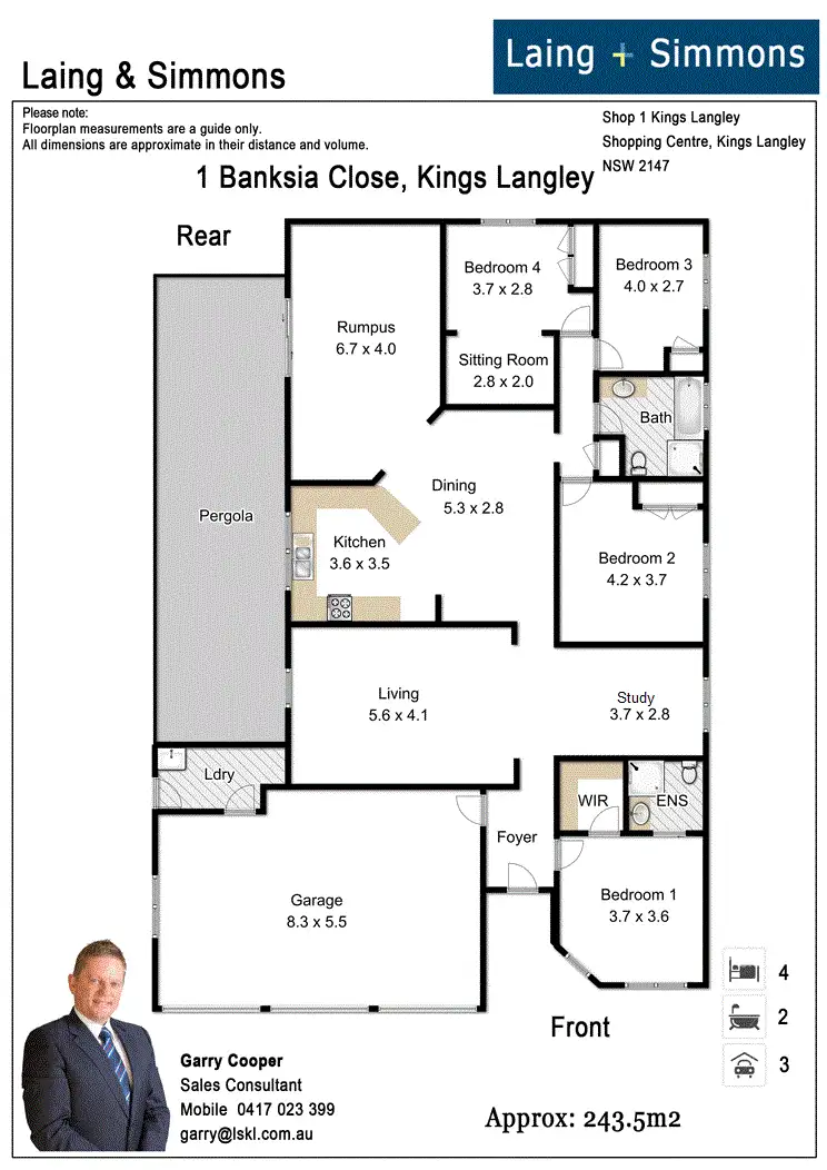 Floorplan of Homely house listing, 1 Banksia Close, Kings Langley NSW 2147