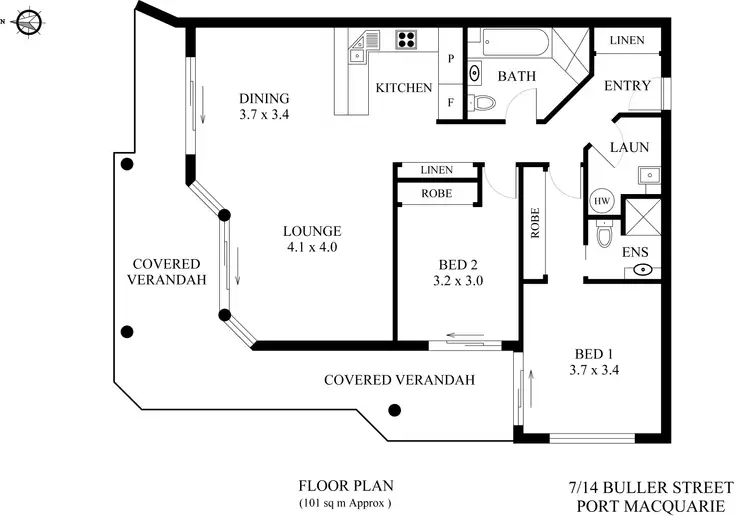 Floorplan of Homely unit listing, 7/14 Buller Street, Port Macquarie NSW 2444