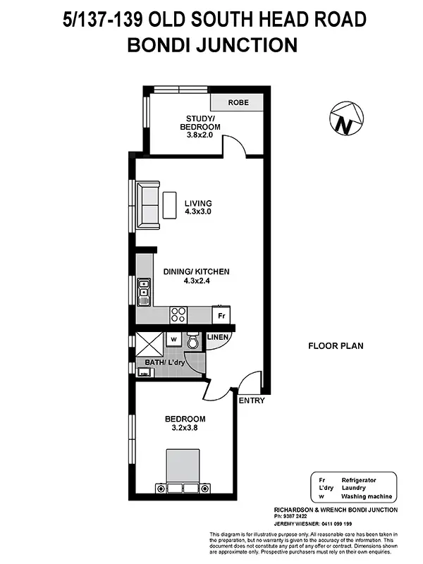 Floorplan of Homely apartment listing, 5/137-139 Old South Head Road, Bondi Junction NSW 2022