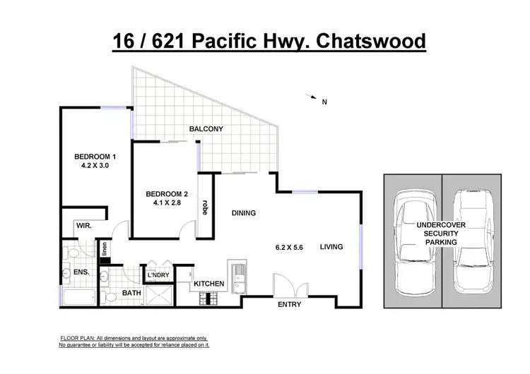 Floorplan of Homely apartment listing, 16/621 Pacific Highway, Chatswood NSW 2067